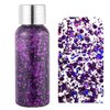 MAEPEOR Chunky Face Body Glitter Gel 19 Colors Mermaid Sequins Holographic Body Glitter Gel Long-Lasting Festival Makeup Glitter Paint for Face Body Hair Nails (30g, #006 Purple)