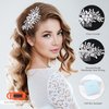 Oriamour Handmade Wedding Hair Comb Clip Rhinestone Bridal Hair Comb Piece, Hair Accessories for Brides Women (Silver)