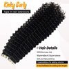 Kinky Curly Tape in Hair Extensions, Real Hair Extensions Tape in Extensions 20 inch Remy Hair Extensions Double Sided Strong Seamless Tape ins Kinky Curly Remy Hair 20pieces 50gram for Black Women