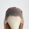 Aprilhair Pre-plucked #4/27 Brown Honey Blonde Highlight Lace Front Wigs Straight Glueless 150% Density Brazilian Virgin Human Hair (12 INCH,4/27 Lace Front Wig)
