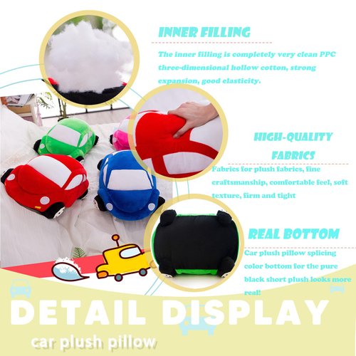 CHELEI2019 12.6" Car Stuffed Animal,Blue Car Shaped Plush Pillow Toy,Gifts for Boys,Kids