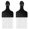 Lusofie 2Pcs Metal Hair Comb Picks for Black Curly Hairstyling - Afro Pick for Men and Women