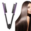 Clamp Hair Brush,Clamp Brush,Clamp Brush for Straightening Hair,Double Sided Hair Brush,Anti Static Artificial Bristle Splint Flat Brush with Ergonomic Handle for Home, Clamp Hair Brush Clamp bru