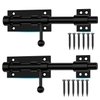 Slide Bolt Gate Latch, 7.8 Inch Heavy Duty Solid Stainless Steel Bolts Latches,for Fence, Yard Doors, Garages, Bedrooms, Cupboards and Window (2 Pack, Black)