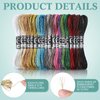 Coume 57 Skeins Metallic Embroidery Floss 499 Yards 19 Colors Embroidery Skein Threads Multicolor Glitter Embroidery Thread Cross Stitch Polyester Thread for Friendship Bracelets DIY Thread Crafts