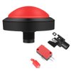 Button,100mm Massive Button with LED Convexity Console Replacement(100# Red + Three Foot Switch + LED Light)