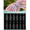 480PCS Extra Long NO C Curve Nail Tips XL, 2 Packs Natural and Clear Nail Tips for Acrylic Nails Professional Set, 12 Sizes Straight Tapered Square Press on False Nail Tips for Nail Art Salon Home DIY