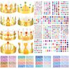 Paper Princess Prince Crowns for Kids Birthday Party Hats Gold for Boys Girls DIY Crown Supplies (Delicate Style,63 Pieces)