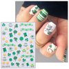 JMEOWIO 3D Embossed St Patricks Day Nail Art Stickers Decals Self-Adhesive Pegatinas Uñas 5D Green Clover Gold Hat Nail Supplies Nail Art Design Decoration Accessories 4 Sheets