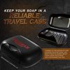 Bossman Travel Soap Container - Bar Soap Holder Box - Travel Soap Saver Case - Men's Traveling Size Toiletries (Black)