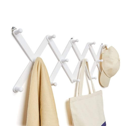 BSFHH Wooden Wall Hanger Expandable Coat Rack Accordion Design 14 Peg Hooks for Hanging Storage Clothes, Hats,Caps,Scarves,Purses,Mug,Towels,Umbrella,Accessories,Mugs, X Shape (1)