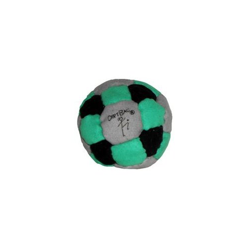Dirtbag 26 Panel Footbag Hacky Sack, Flying Clipper Original Designed Footbag, Machine Washable, Hand Sewn - Grey/Green/Black