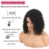 ManeMajesty Short Curly Human Hair Wigs for Black Women Deep Curly Glueless Wig Jerry Curl Side Part Lace Front Wigs 100% Brazilian Remy Human Hair Ready to Go Lace Bob Wig 10 Inch 12A Natural Color
