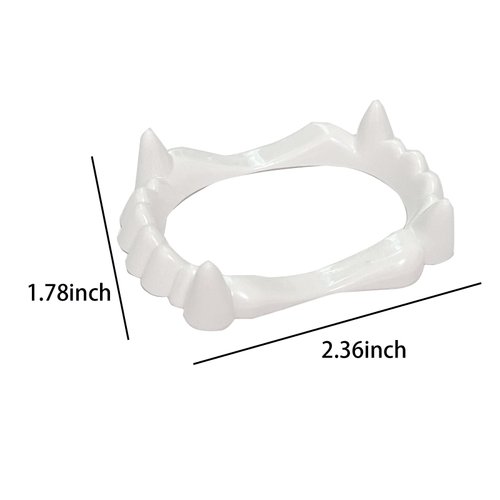 Benilax White Vampire Fangs Teeth Halloween Costumes Props Dress-Up Pretend Play