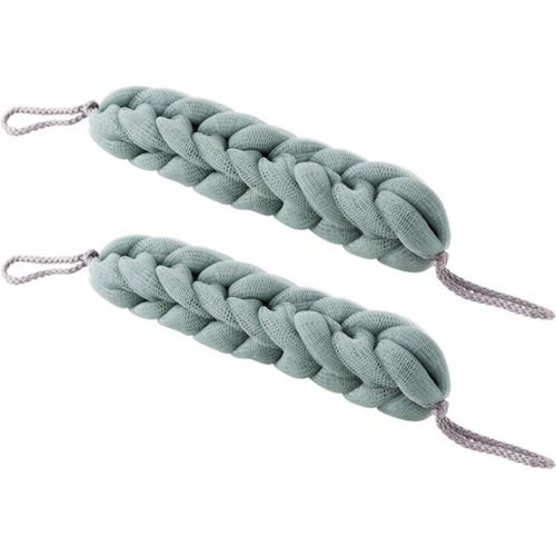 AARainbow 2 Packs Long Stretch Back Sponge with Rope Handles Back Scrubber Bath Shower Mesh Sponge Exfoliating Body Scrub Stretch Braided Loofah for Men and Women (2 Green)