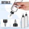 Barydat 12 Pcs Twist Top Applicator Bottle 8 oz Hair Dye Bottle Hair Squeeze Bottle Applicator Hair Oil Container with Ratio Graduated Scale, Black Open Close Nozzle and 2 Funnels for Shampoo Lotion