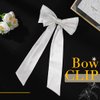Jeairts Wedding Bow Veil White Pearl Hair Clip Tulle Bridal Hair Bow with Clip Bachelorette Party Accessories for Women and Girls