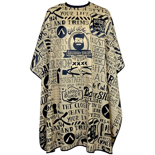 Barber Capes for Men, Hair Cutting Cape with Metal Snap Closure, 100% Polyester Salon Cape, Waterproof & Light Weight & Machine Washable- 63”× 56”, Retro Style