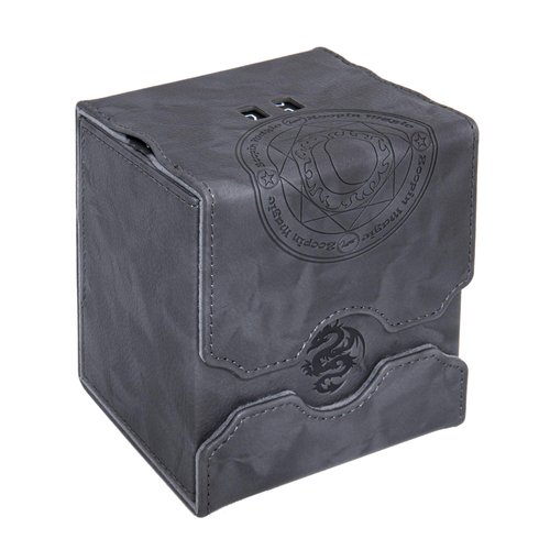 Zoopin Leather Deck Box with Built-in Spinning Life Counter, Black for MTG,Yugioh,Pokeman,TES Legacy,Munchkins CCG Decks and Also Small Tokens or Dice- Hold 100 Sleeved Cards or 150 Naked Cards …