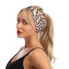 Woration Headband Yoga Leopard Print Cross Wide Elastic Headwear Head Wrap Hairband Twist Turban Knot Headdress Hair Accessories for Women, Girls - Khaki