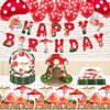 44 PCS Mushroom Birthday Party Decorations, Mushroom Party Favors Supplies Mushroom Birthday Banner Mushroom Balloons Mushroom Tablecloth Mushroom Plates and Napkins for Kids Boys Girls Baby Shower