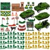 AuntyFey Army Men Playset with Army Men Action Figures, Army Men Soldiers Toys for Boys Kids Ages 4-8-12, Military Toys Set with Army Men Tank, Plane, Green Army Men, Army Guys, 4 Cars