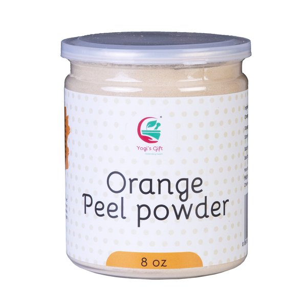 Orange Peel Powder 8 oz (227 Grams) | 100% Natural Care for Acne, Tan & Blackheads | Effective DIY Face Mask Ingredient | Rich in Vitamin C | Helps Get a Glowing Skin | by Yogi's Gift®