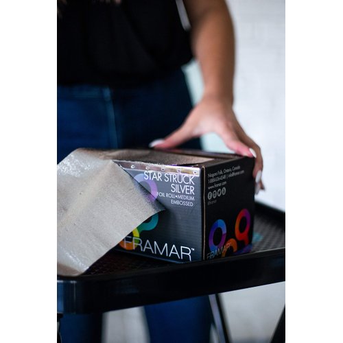 Framar Star Struck Silver Embossed Roll Aluminum Foil, Hair Foils For Highlighting - Medium 320 ft
