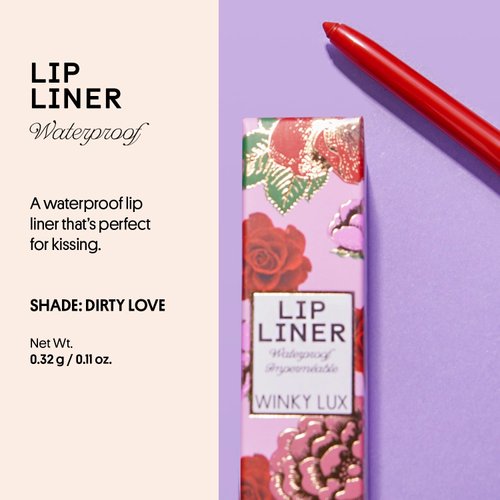 Winky Lux Lip Liner, Waterproof Lip Liner, Demi Matte Lip Liner Pencil, Mauve and Brown Lip Liners, Use with Matte Lipstick, Dirty Love