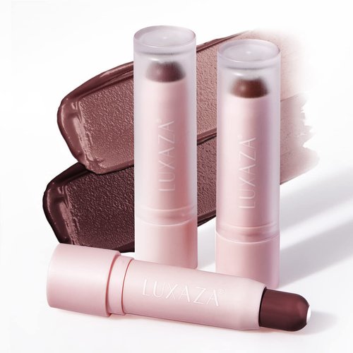 LUXAZA 2PCS Tinted Lip Balm Chapstick with Color, Natural Semi - Gloss Finish, Hydrating/Coloring 2 in 1 Moisturizer Lip Stick for Girls & Women #01＋#03