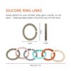 Silicone Teether Links, 6 Packs Baby Teether Ring Links Attach Baby Toys to Strollers or Carrier Seat