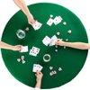 Tegeme 2 Pcs Felt Table Cover for Game Round Felt Card Tablecloth Elastic Poker Tabletop 36 to 48 Inch Poker Table Cover Protector Poker Mat for Table, Green