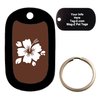 Custom Engraved Pet Tag - Hibiscus - Brown - Dog Tag - Tag-Z Wag-Z