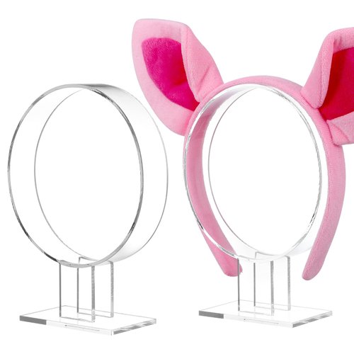 POPETPOP 2 Pcs Clear Acrylic Headband Display Stand Headwear Holder Hairband Organizer Single Hair Hoop Holder Fixing Tools Accessories