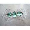 Antique style silver or copper/rose gold green crystal hair clip clamp (Crystal option: With crystals, Primary color: Rose gold/copper)