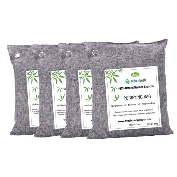 Nature Fresh Air Purifier Bags | Charcoal Bags Odor Absorber (4-Pack)