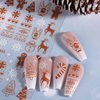 8PCS Christmas Nail Art Stickers Decals 3D Glitter Christmas Nail Stickers Gingerbread Man Elk Snowflake Nail Art Design Xmas Nail Decals Santa Claus Snowman Manicure Supplies for Nail Art Decorations
