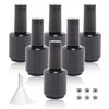 Agidea Empty Gel Nail Polish Bottles, 15ML Empty Nail Polish Bottles with Brush Black, Opaque Round Refillable Fingernail Polish Bottles UV Safe with Mixing Balls & Funnels, Pack of 6