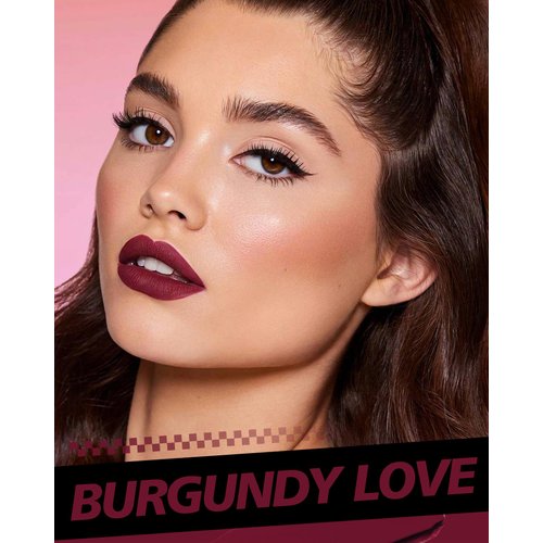 HOOMUSS Burgundy Lipstick Long Lasting, Matte Liquid Lipsticks for Women Non Transfer Smudgeproof Smooth and Easy to Appy Cruelty Free Lip Color, M47 Burgundy