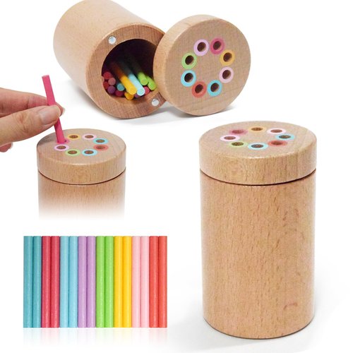 xinkerco Montessori Toys for 1 2 3 Year Old, Color Sorting Toys for Toddlers, Wooden Preschool Learning Educational Toys Sensory Toys for 1 2 3 Year Old Girl Boy Baby Gifts