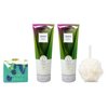 Bath & Body Works Waikiki Beach Coconut 2 Moisturizing Body Wash Set with a Shower Sponge and an Aloe Vera Bar Soap