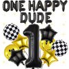 One Happy Dude Letter Balloons Birthday Banner 40 inch 1st Birthday Decorations 18 inch Balloons for Baby Boy Kids One Birthday Decorations 1 Year Old First Birthday Party Supplies Decor
