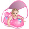 LAYCOL Baby Pool Float with UPF50+ Sun Protection Canopy,Add Tail Never Flip Over Inflatable Baby Float,Toddler for Age of 3-36 Months