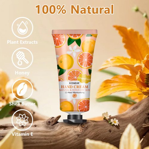 KONEUK 8 Pack Hand Cream Gifts Set For Women, Bulk Hand Lotion Travel Size for Dry Cracked Hands, Gifts for Women, Mini Hand Cream for Baby Shower Party Favors and Bridal Shower Gifts