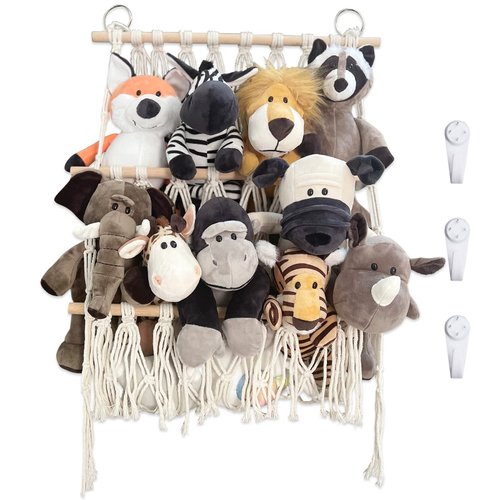 DOEGUAIY Stuffed Animal Net or Hammock Handmade Toy Hammock Net for Stuffed Animals Corner Wall Hanging for Toy Storage Organizer Holder for Small Stuffed Animal Net