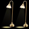 TOYANDONA 2Pcs Miniature Dollhouse Lamp, 1/12 Scale Mini Desk Lamp LED Light Furniture Dollhouse Lighting Ornament, Battery Operated, Miniature Dollhouse Lamps Led