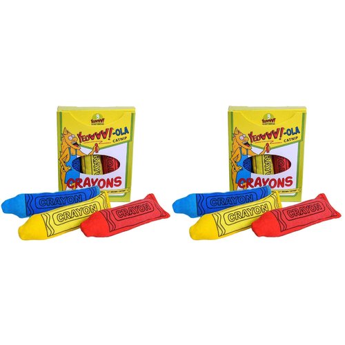Ducky World 2 Pack of Yeoww!-Ola Catnip Crayons Cat Toy, 3 Toys Each