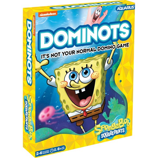 AQUARIUS Spongebob Squarepants Dominots Tile Game - Fun Family Stategy Game for Kids, Teens & Adults - Entertaining Game Night Gift - Officially Licensed Spongebob Merchandise & Collectibles