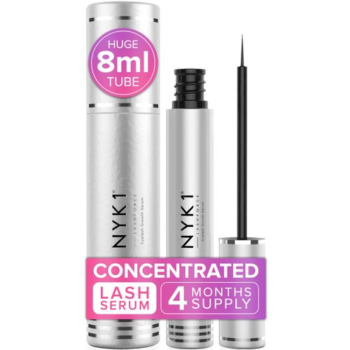 NYK1 CONCENTRATED Lash Serum For Eyelash Growth (XL - 8ml) LashForce Eyelash Serum To Grow Lashes Longer And Thicker Eyelash Growth Serum - Lash Growth Serum For Enhanced Eye Lash Serum Growth