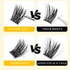Bodermincer 120 Clusters 10mm+12mm/12mm+14mm/14mm+16mm Mixed Wide Cluster False Eyelash Individual Cluster EyeLashes Grafting Fake False Eyelashes Eyelash Extension (Black 12mm+14mm Mixed)